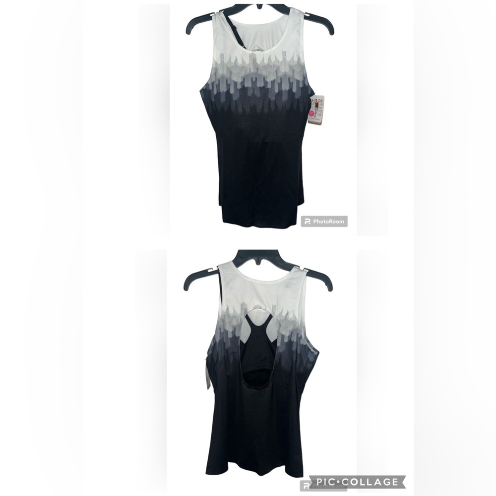 NWT Shape Harness Tank w/ Sports Bra - Black/White/Gray - Sz Medium
